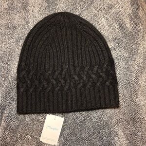 J. McLaughlin Black Cable Knit Beanie